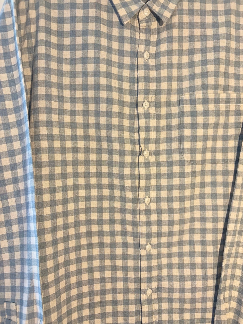 J. Crew Preppy Shirt Mens XLT Dresden Blue White Cotton Gingham Plaid Button - Picture 4 of 5